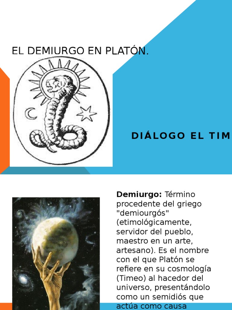 El Demiurgo En Plat n Creaci n Y Orden PDF Plat n Alma