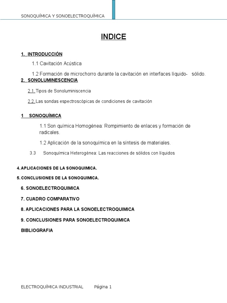 SONOQUÍMICA PDF Catálisis Ultrasonido
