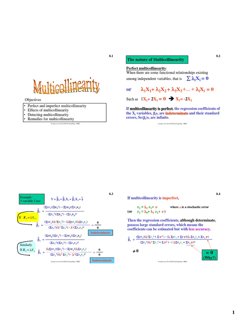 Understanding Multicollinearity in Regression | PDF | Multicollinearity ...
