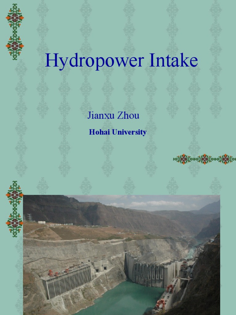 4 Lecture On Hydropower Intake Pdf Hydroelectricity Reservoir