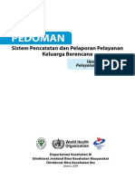 Pedoman: Sistem Pencatatan Dan Pelaporan Pelayanan Keluarga Berencana