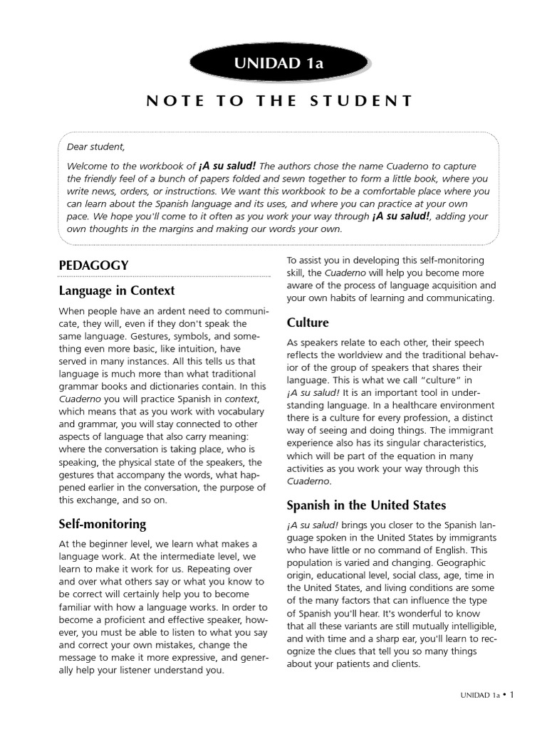 Cuaderno 1 PDF Grammatical Gender Plural