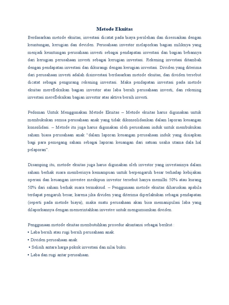 Metode Ekuitas