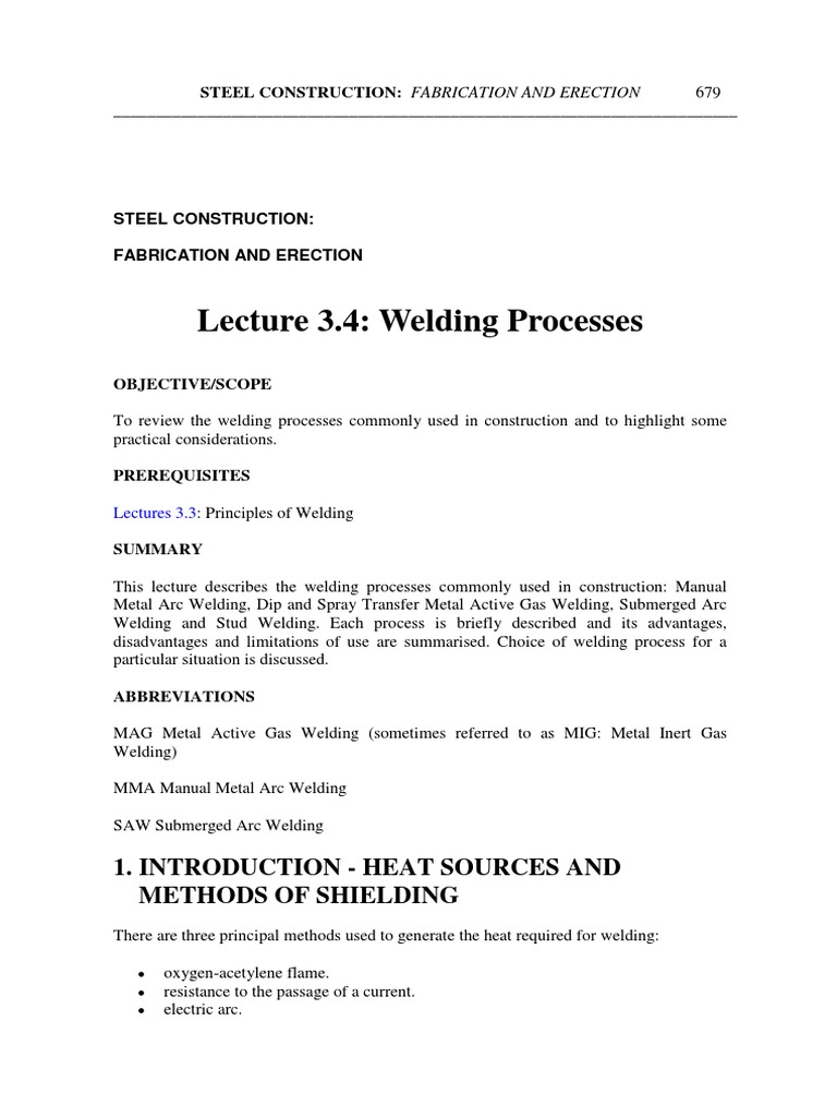 Lecture 3 4 Welding Processes 1 Introduction Heat Sources And