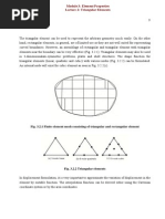 Fig. 3.2.1 Finite Element Mesh Consisting of Triangular and Rectangular Element