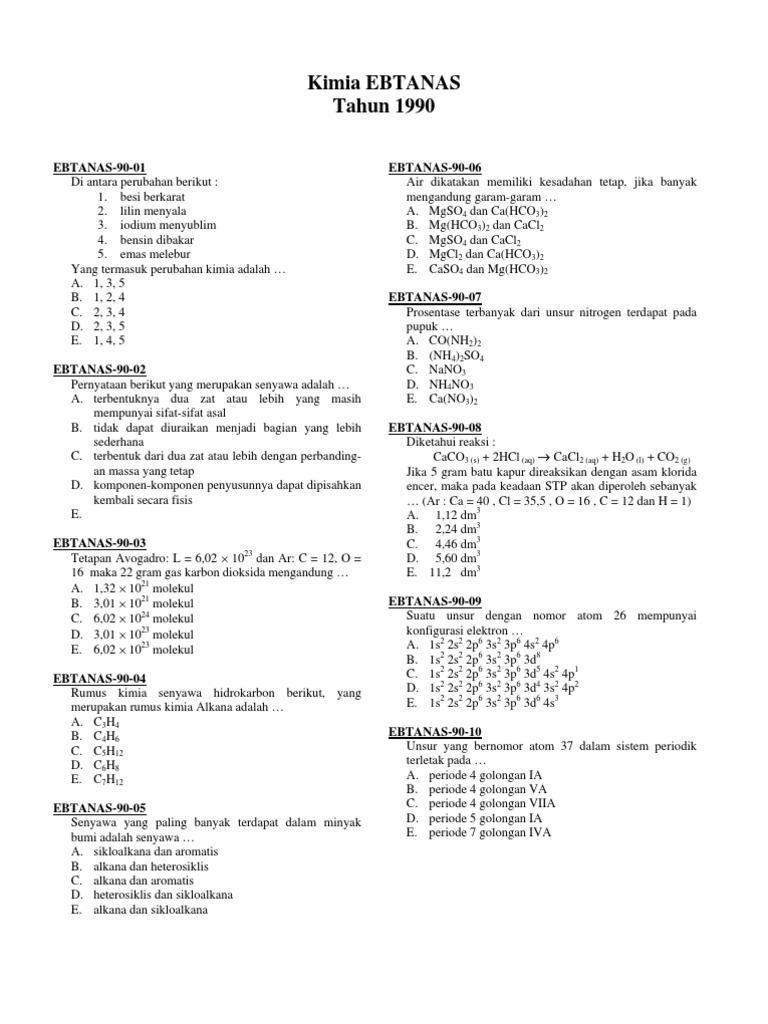 Soal Kimia Materi Kesadahan