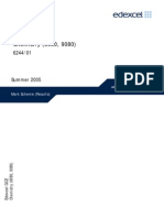 EdExcel A Level Chemistry Unit 4 Mark Scheme Results Paper 1 Jun 2005