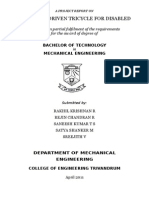 An Engine Driven Tricycle For Disabled: Submitted in Partial Fulfilment of The Requirements For The Award of Degree of