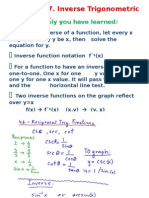 4 - 7 Inverse Trig Functions LESSON NOTES PP