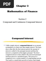 Mathematics of Finance: Section 2 Compound and Continuous Compound Interest