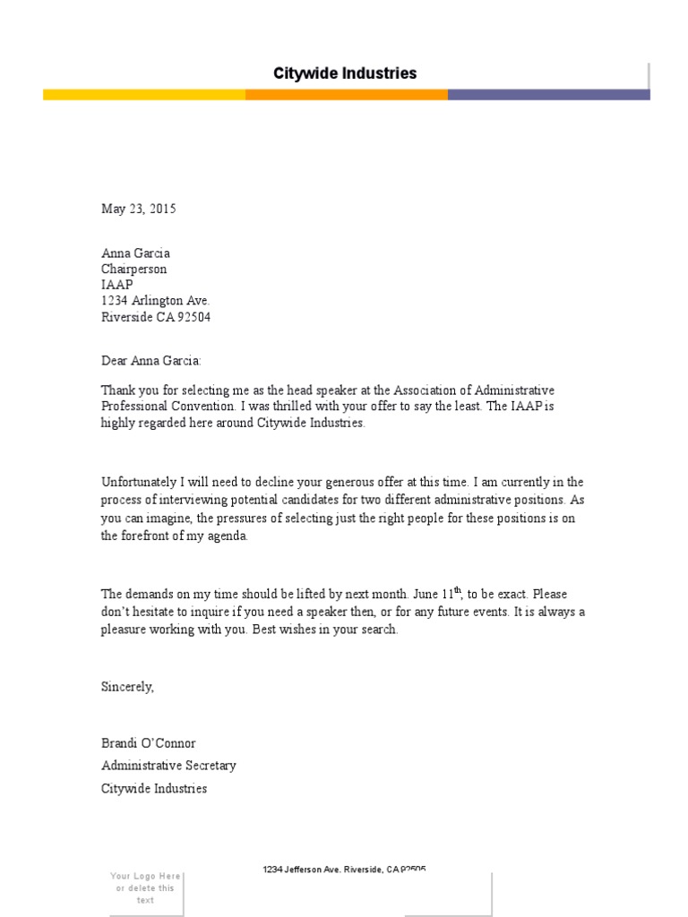 Speaker Decline Letter to IAAP | PDF | Career & Growth
