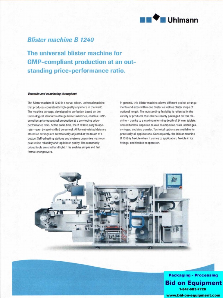 Uhlmann B 1240 Blister Machine Overview | PDF | Industries | Nature