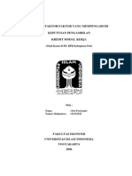 Analisis Faktor-Faktor Yang Mempengaruhi Keputusan Pengambilan