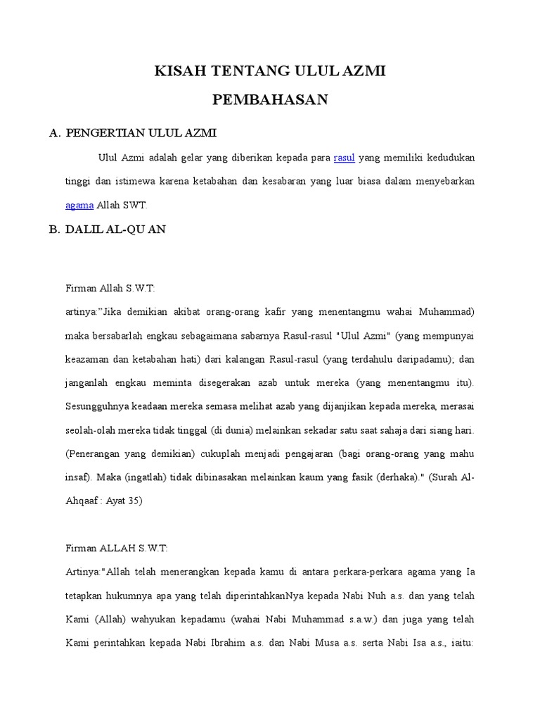 Kisah Tentang Ulul Azmi Pdf