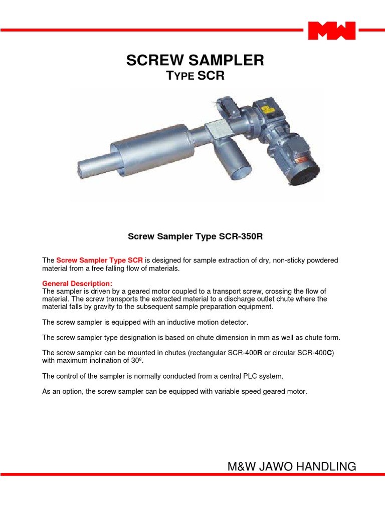 Screw Sampler Type SCR for Cement | PDF | Home & Garden | Computers