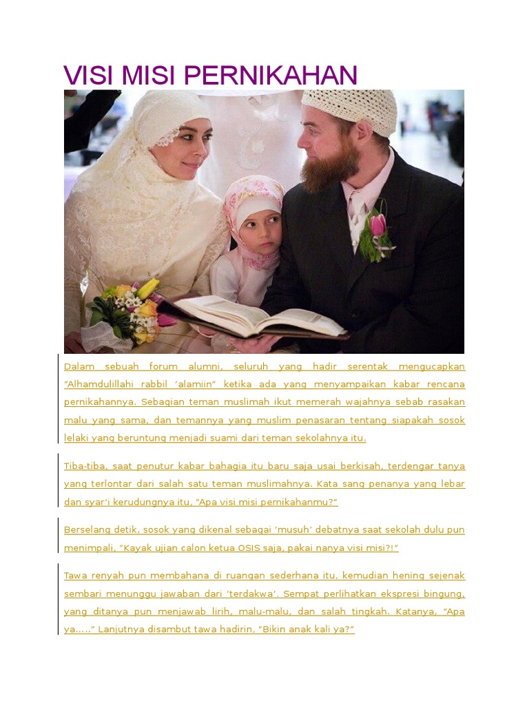 Visi Misi Pernikahan