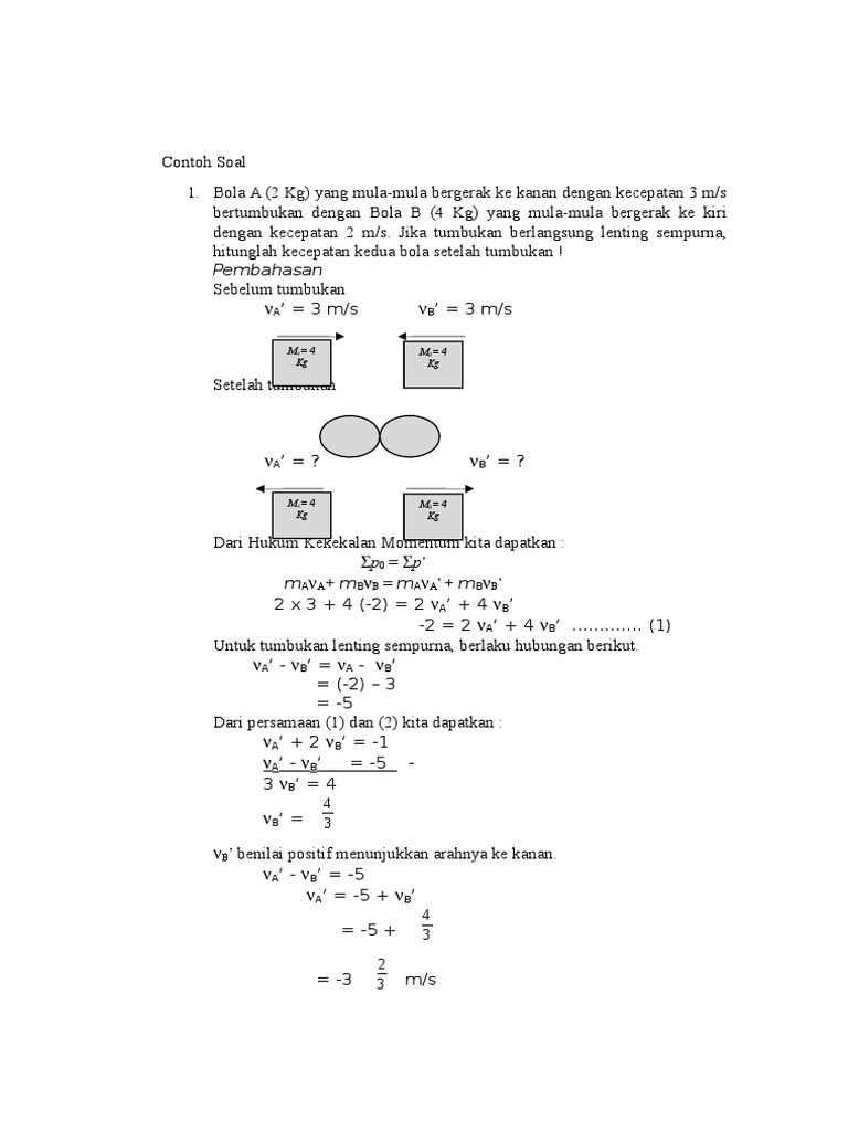 Soal Fisika Tumbukan