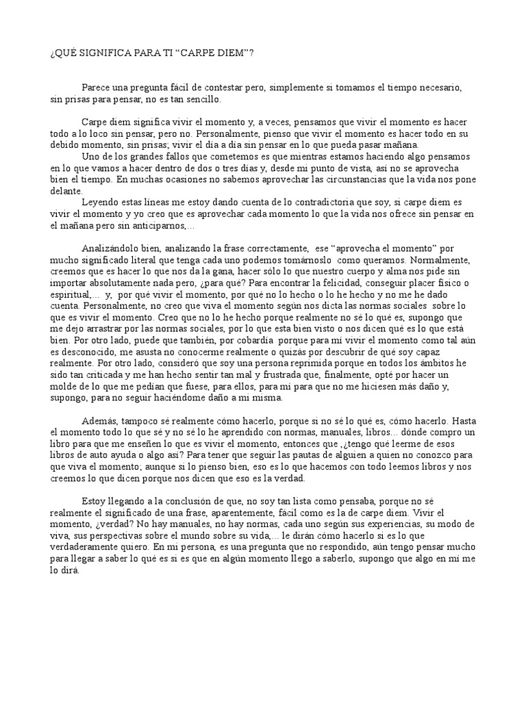 Reflexiones sobre Carpe Diem y Felicidad | PDF | Felicidad | Verdad