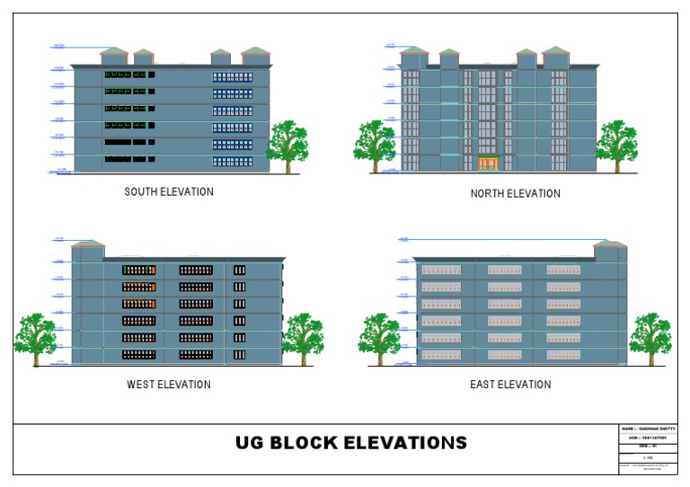 South Elevation North Elevation: Ug Block Elevations | PDF