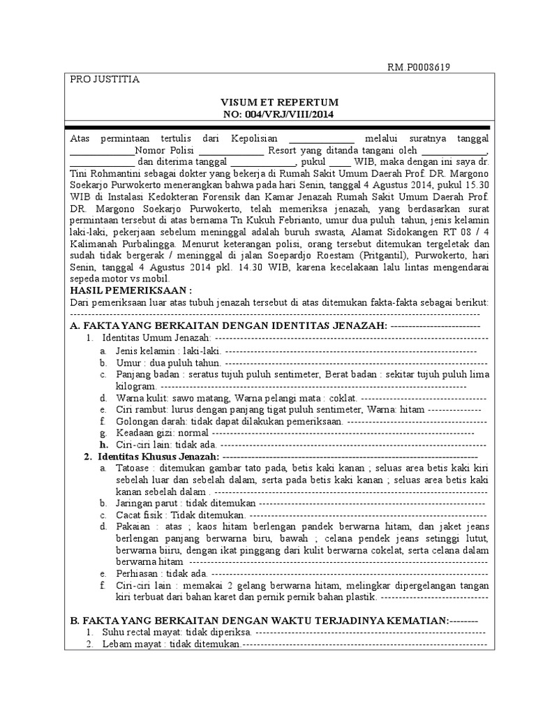 Contoh Laporan Visum