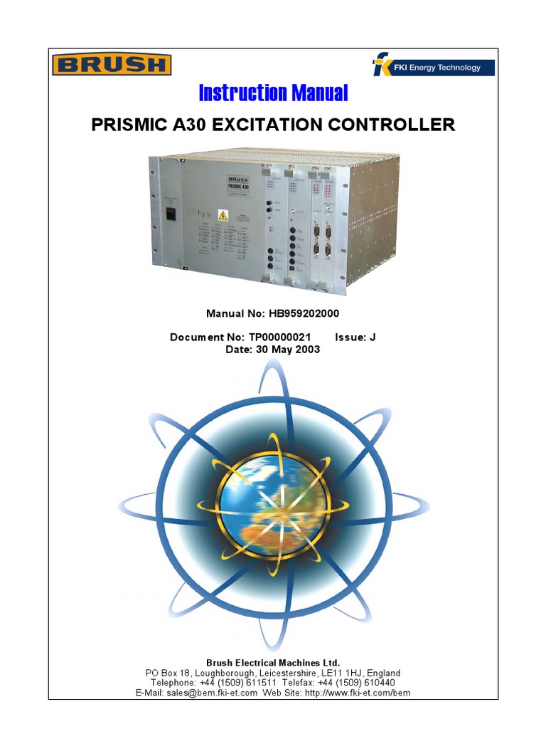 HB959202000 (J) A30 Excitation Controller | PDF | Electric Generator ...