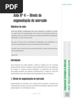 UvbAula Nº 4 – Níveis de Segmentação de Mercado
