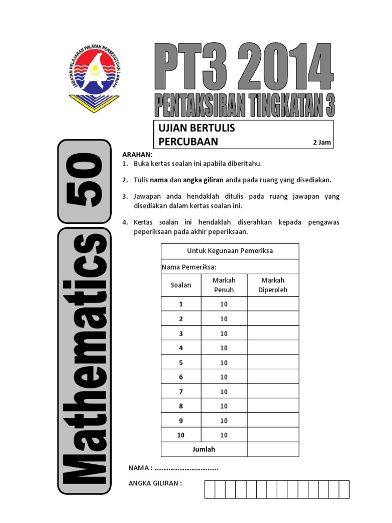 PERCUBAAN PT3 2014