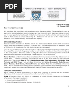 Ferdinand Postma High School Communication Letter 1/2015
