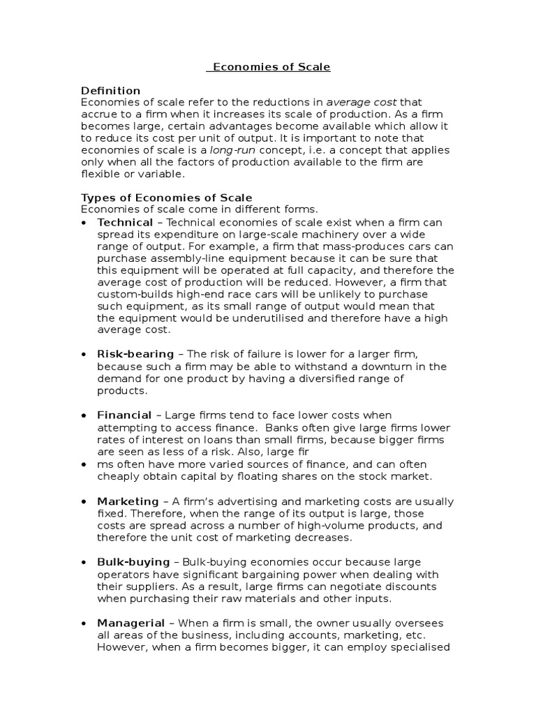 Understanding Economies of Scale | PDF | Economies Of Scale | Average Cost