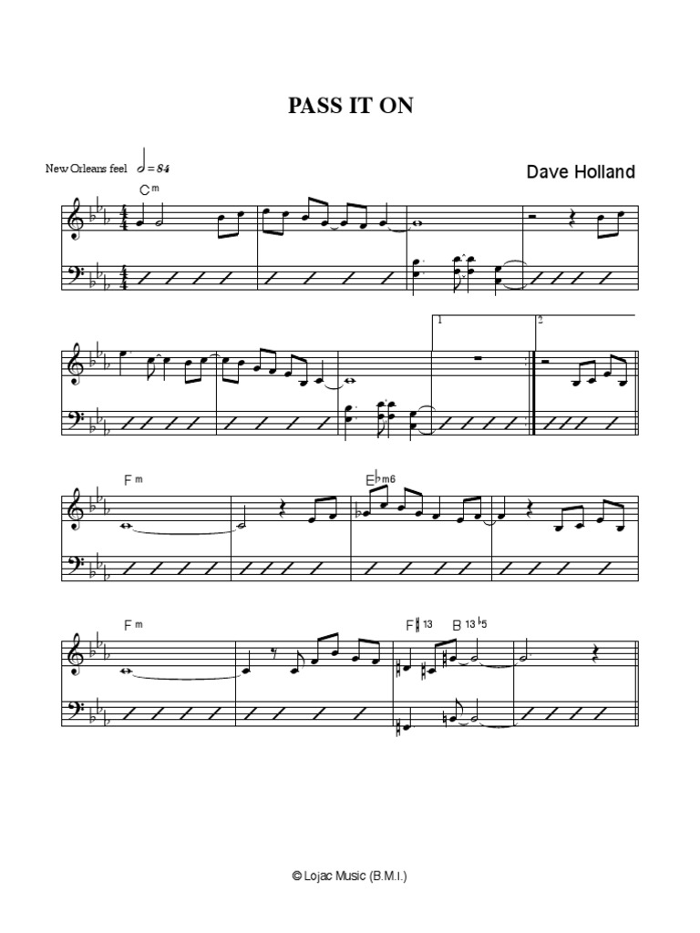 Pass It On Leadsheet | PDF