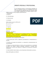 Assuto Para Prova Desenvolvimento Pessoal e Profissional