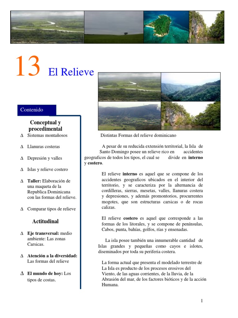 Formas del relieve en República Dominicana | PDF | República Dominicana ...