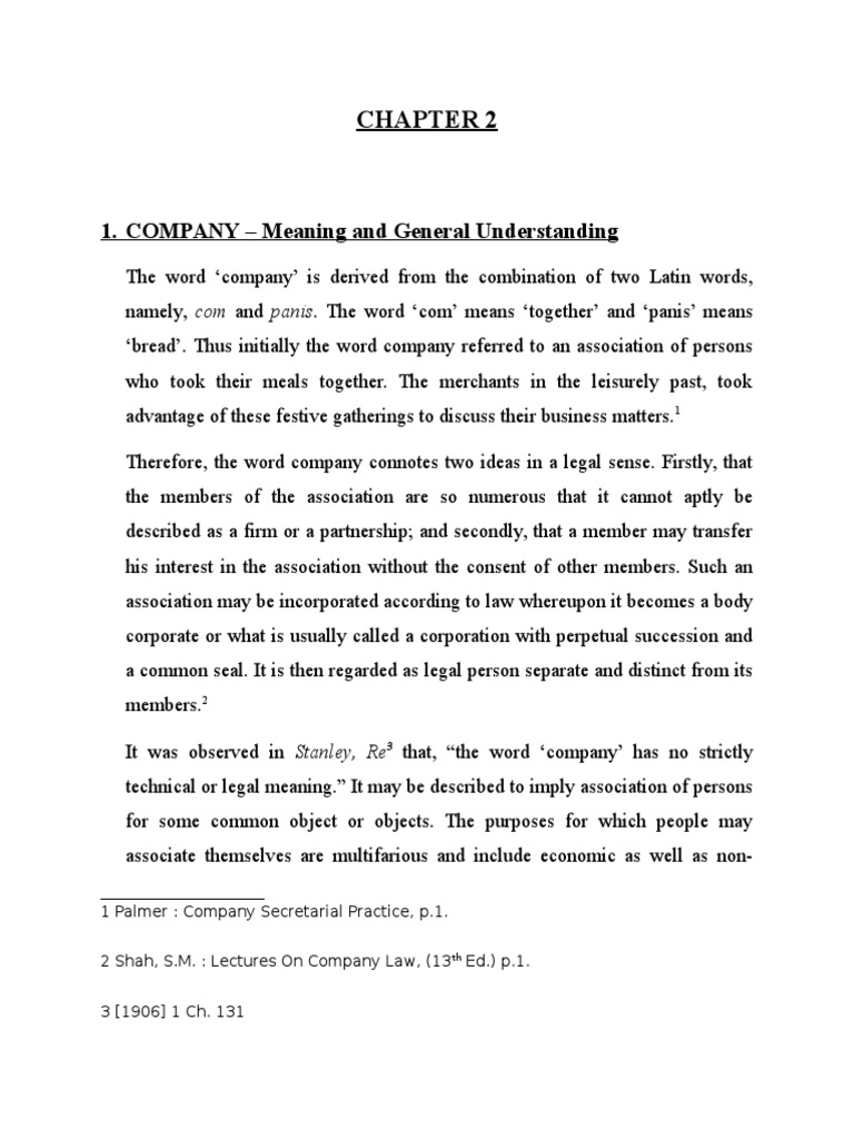 Meaning and Scope of A Company PDF Legal Personality Joint Stock