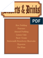 Official Dessert and Drinks Menu PDF