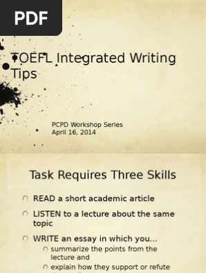TOEFL Integrated Writing Essay