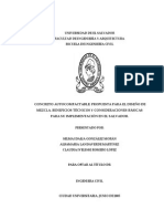 Concreto Autocompactable Propuesta para El Uso de Mezcla. Beneficios Tã©cnicos y Consideraciones Bã¡sicas para Su Implementaciã N en El Salvador