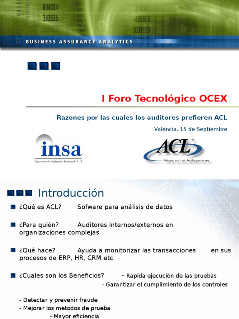 ACL Presentacion | PDF | Servidor SQL de Microsoft | Gestión de ...