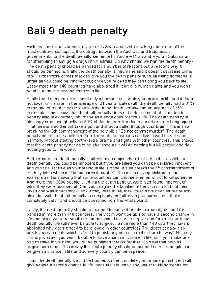 Death penalty speech image