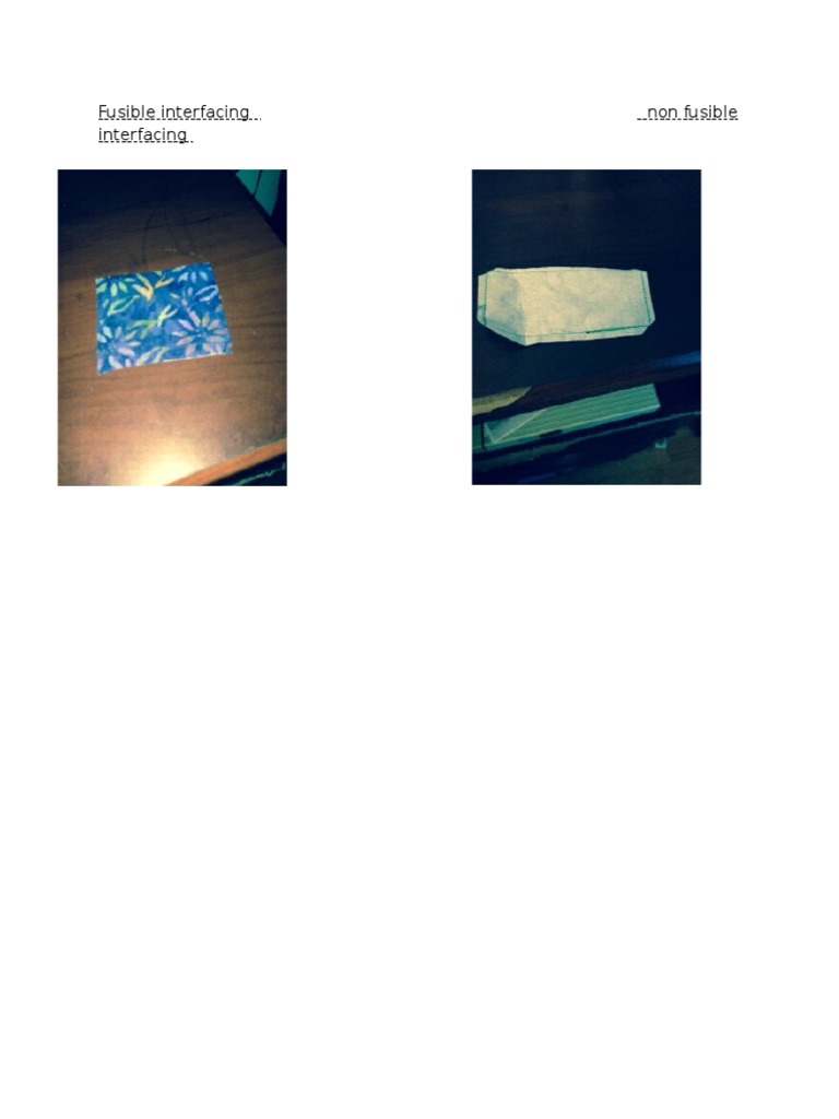 Fusible Interfacing Non Fusible Interfacing | PDF