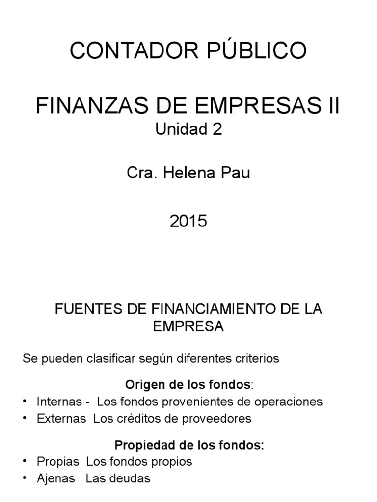 Fuentes de Financiamiento Empresarial | PDF | Compartir (Finanzas) | Bancos