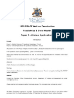 1999 FRACP Written Examination Paediatrics & Child