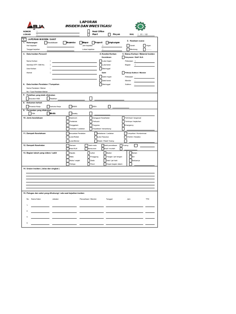 Form Laporan Insiden Investigasi Rev 01