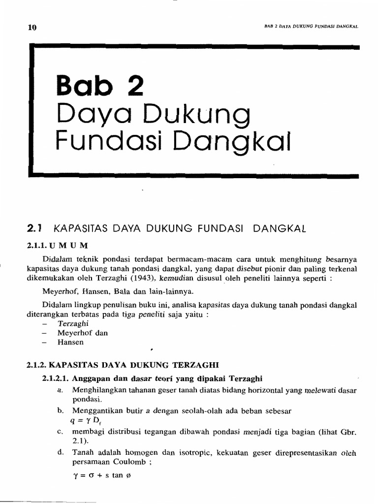Cara Menghitung Daya Dukung Tanah Untuk Pondasi Dangkal