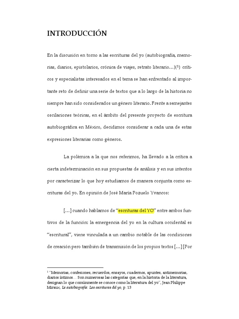 INTRODUCCI N PDF Autobiograf as Autor