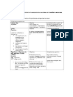 Tabla de Algoritmos Computacionales