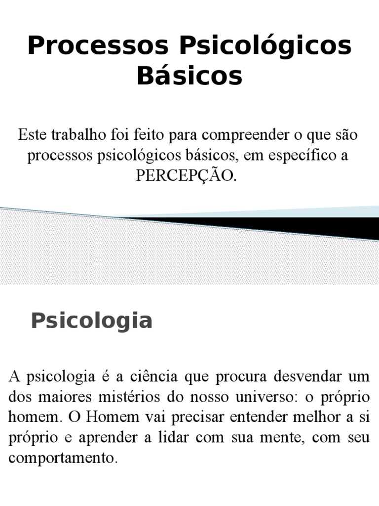 Algumas Das Funções Mais Estudadas Nos Processos Psicológicos Básicos São