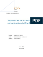 Ejemplo de rediseño de material comunicativo de una empresa: Gustavo Silva - Iglesia Bíblica La Molina