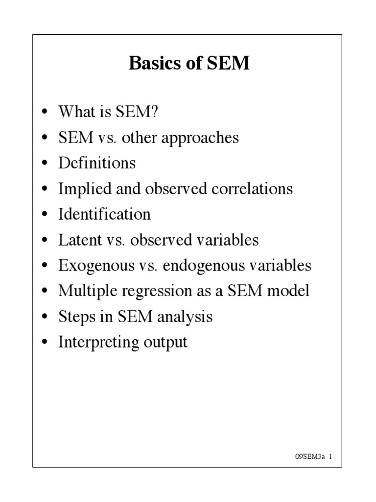 Basics of SEM | PDF | Structural Equation Modeling | Regression Analysis
