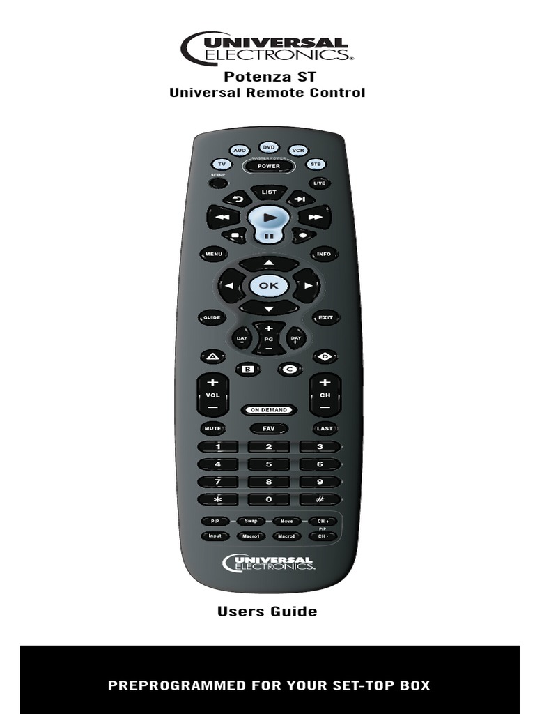 URC Remote Control Guide PDF Set Top Box Remote Control