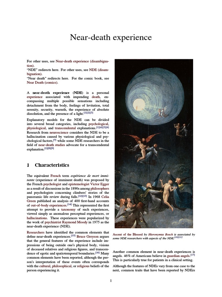 NearDeath Experience Insights PDF Cognitive Science Neuroscience